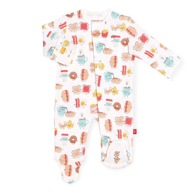 Magnetic Me 100% Organic Cotton Magnetic Baby Footie Pajamas | Super Soft Cotton Fabric | Better Together | 3-6 Months - Image 1